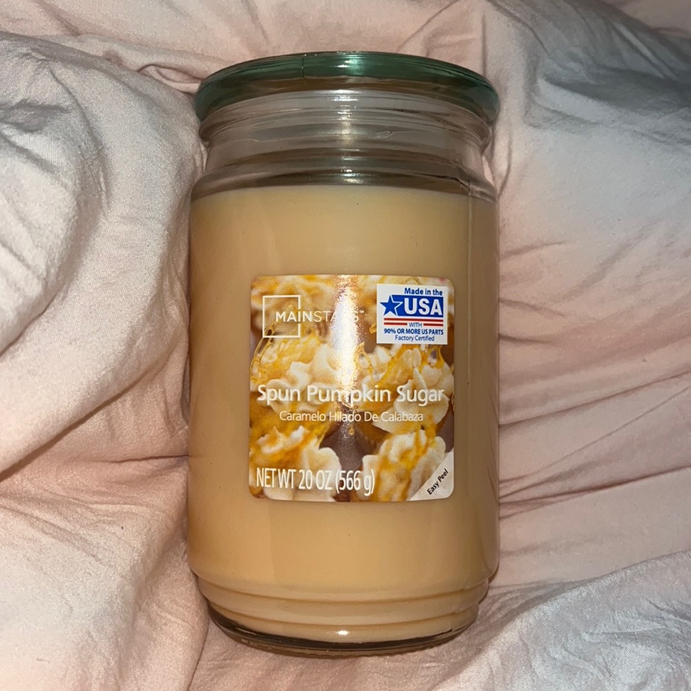 Spun Pumpkin Sugar candle